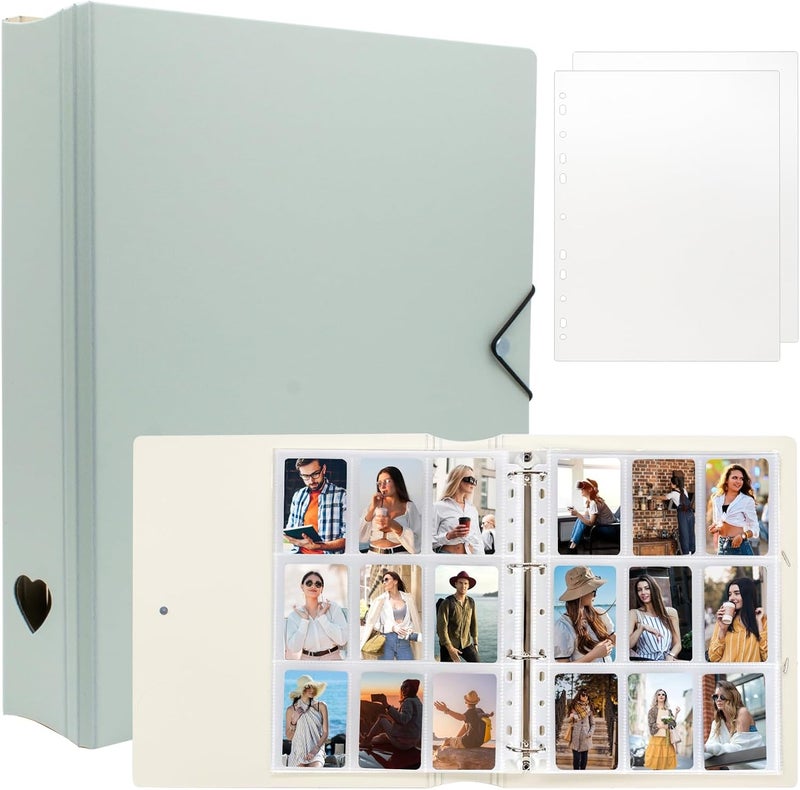 Tugle A4 Kpop Photocard Binder with 25 Pages 9 Pocket, 2x3 inch Kpop Photocard Holder Book, Photo Album for Fujifilm Instax Mini Camera Polaroid Printer Photo Film (Mint) - Image 1